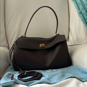 Tiffany & Fred Black Shoulder Bag with Versatile Straps